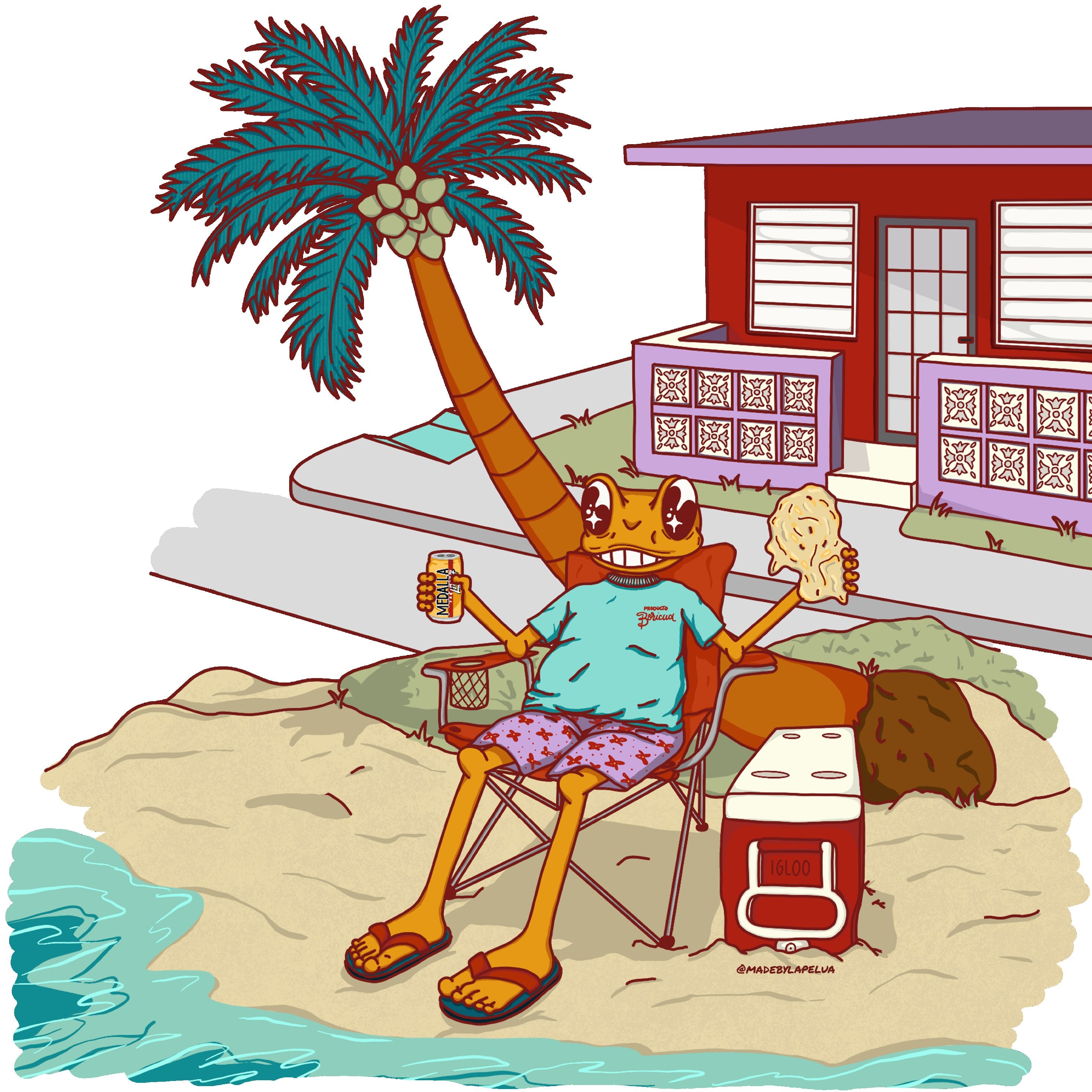 Concho en la playa en PR