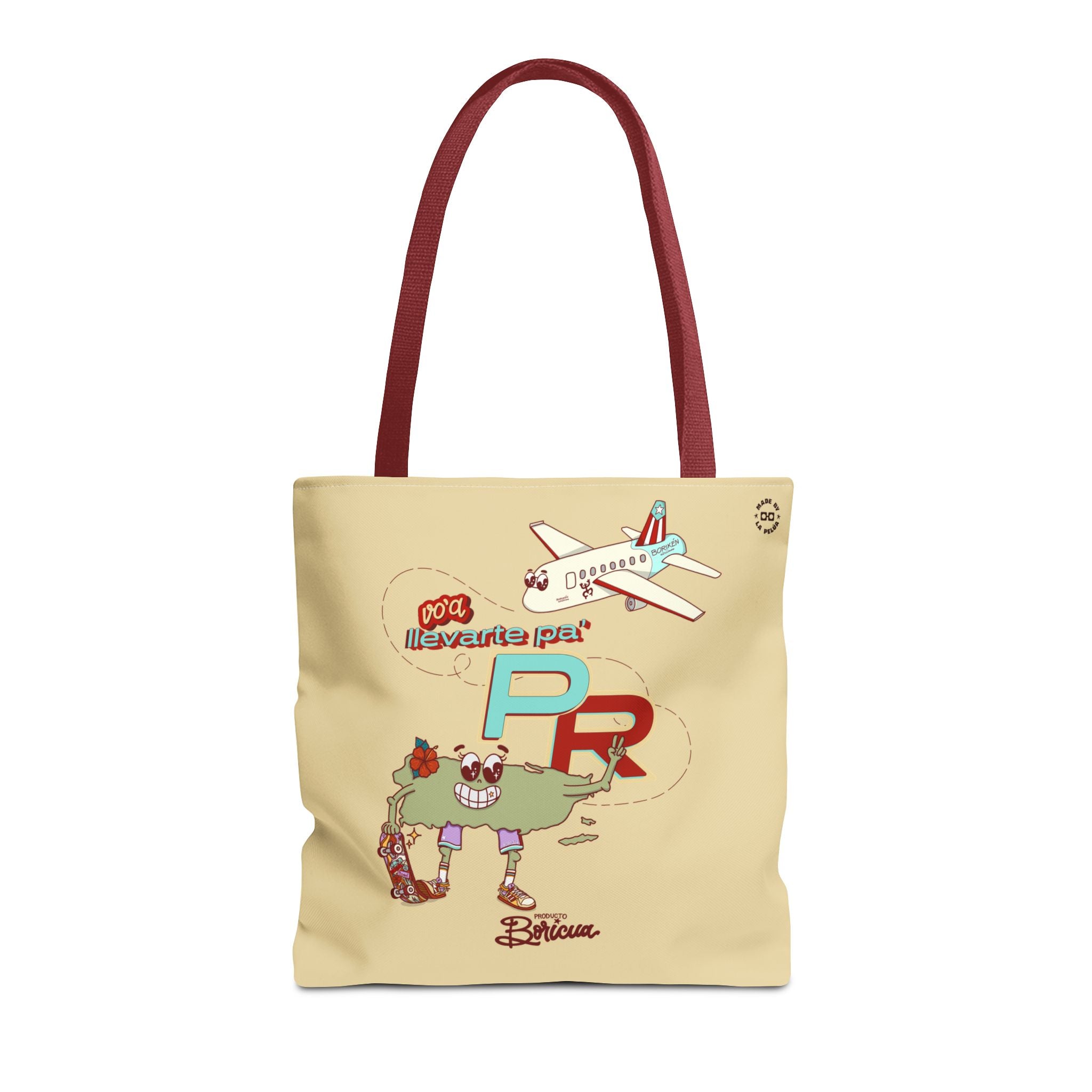 Voy a llevarte para PR Tote Bag - Bandera Puerto Rico (Khaki)