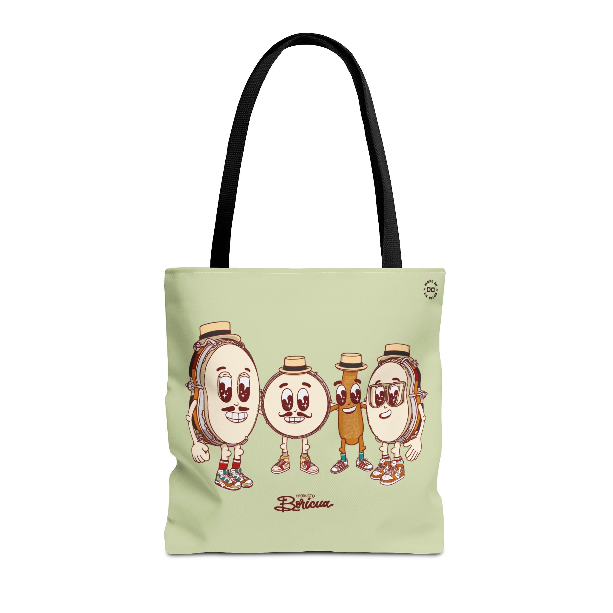 Cafe con Ron Tote Bag - Bandera Puerto Rico (Verde)