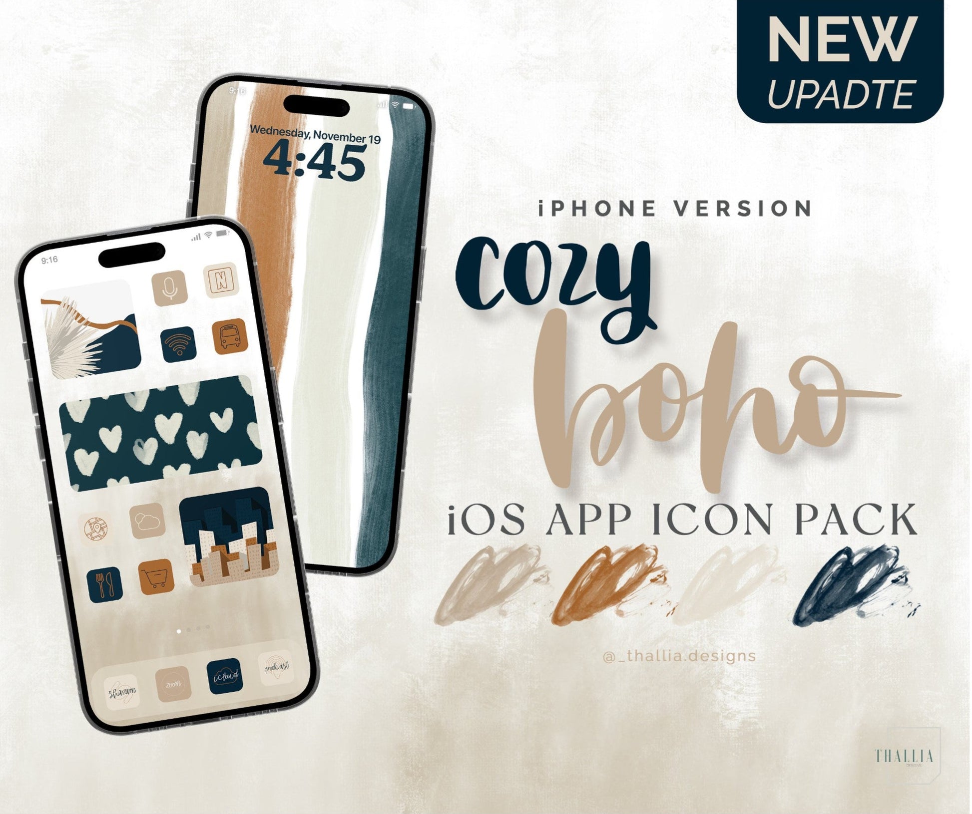 Cozy Boho iPhone iOS Pack