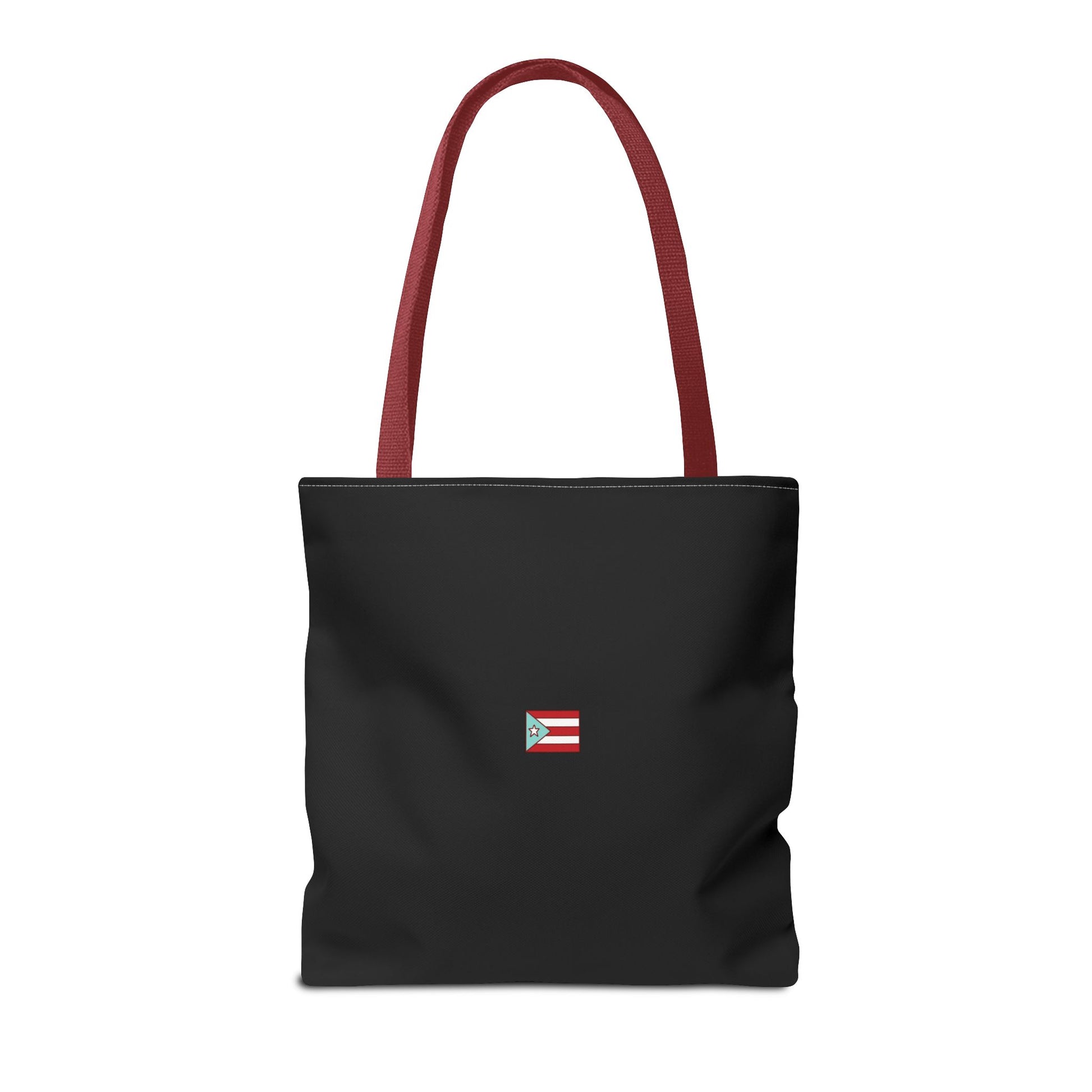 Cafe con Ron Tote Bag- Bandera Puerto Rico (Negro)