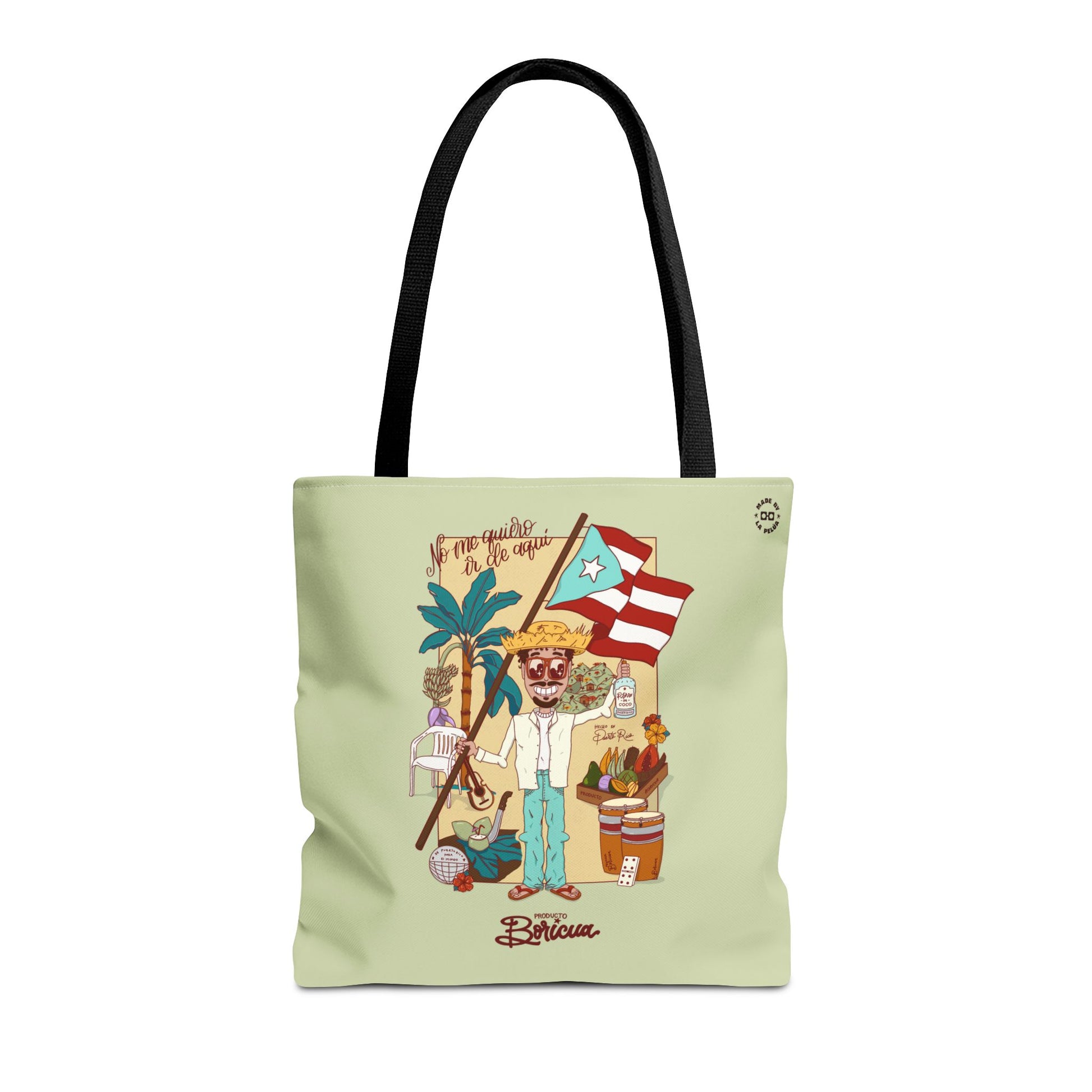 BB en La Mudanza Tote Bag - Bandera Puerto Rico (Verde)