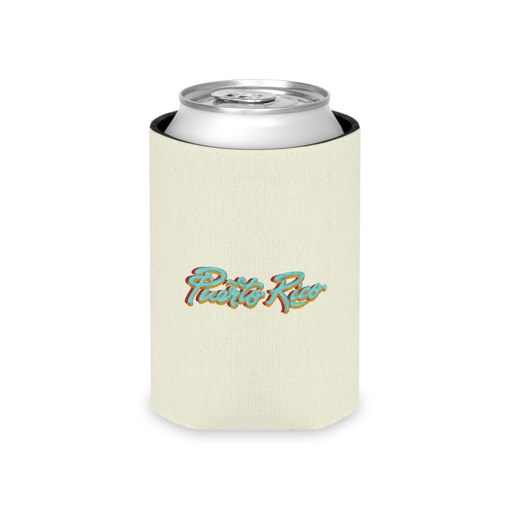 Concho en la playa en PR Can Cooler - Puerto Rico (Crema)