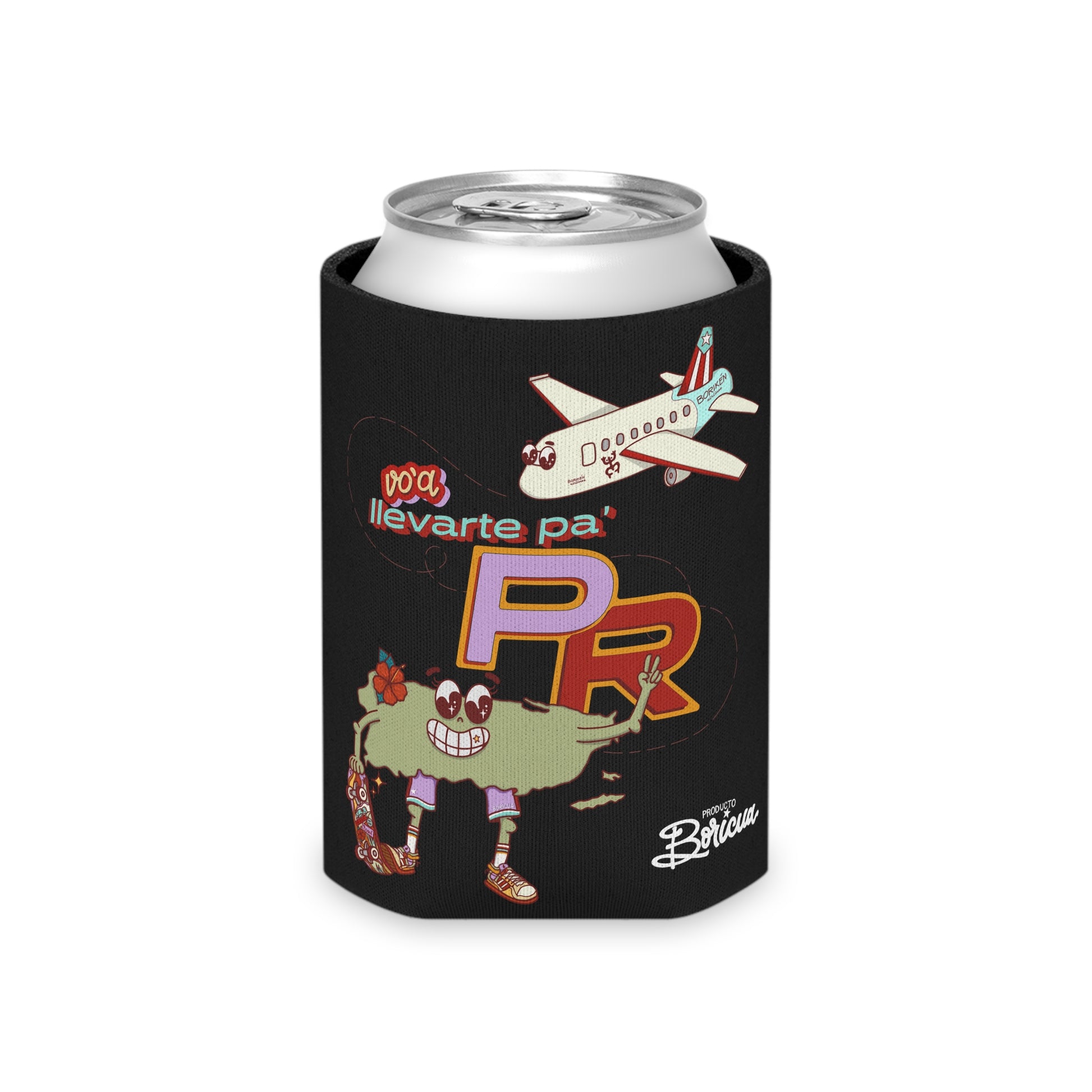 Voy a llevarte para PR Can Cooler - Boricua (Negro)