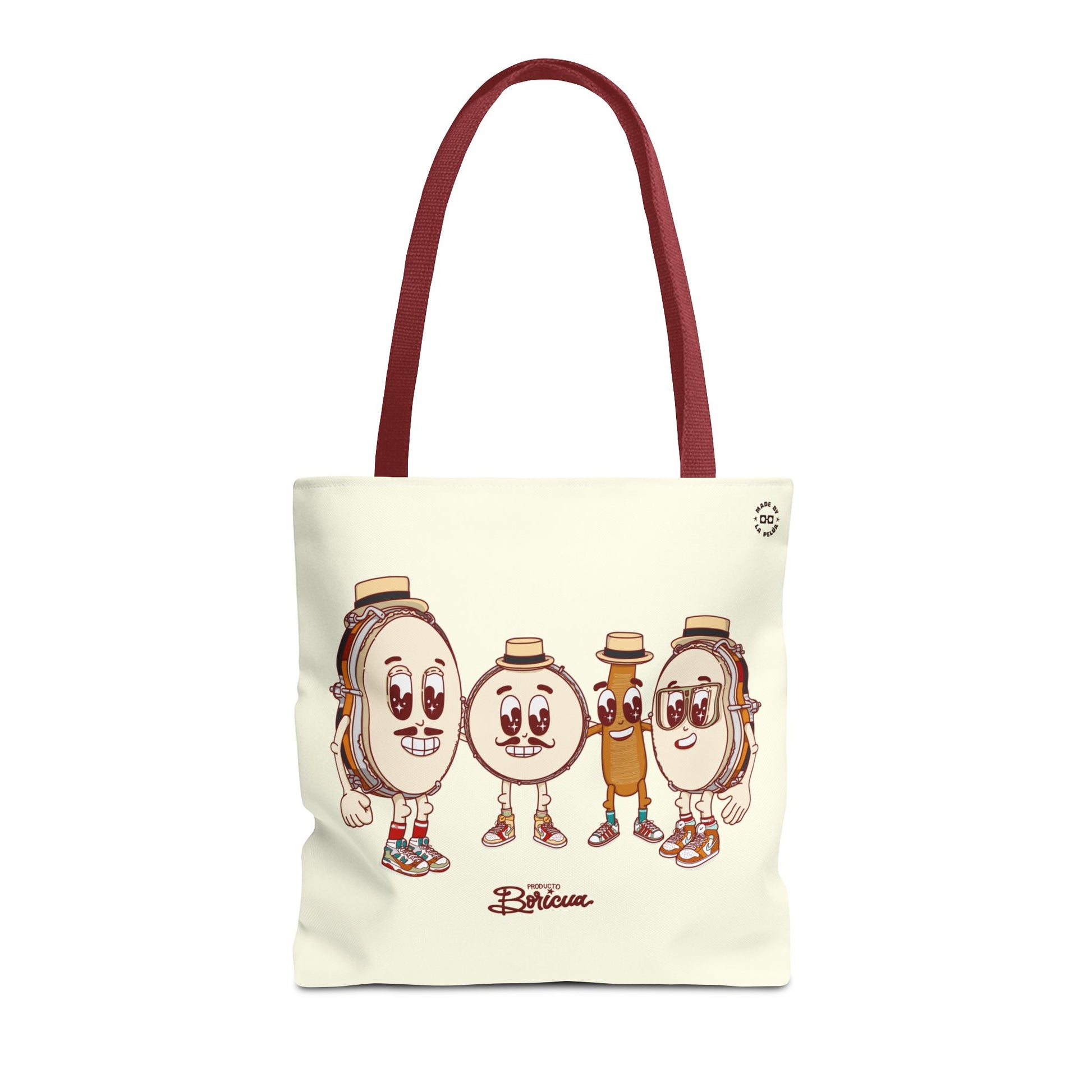 Cafe con Ron Tote Bag - Bandera Puerto Rico (Crema)