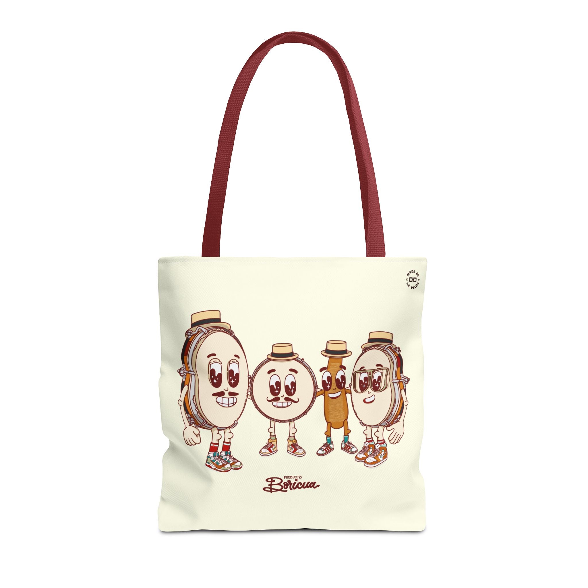 Cafe con Ron Tote Bag - Bandera Puerto Rico (Crema)