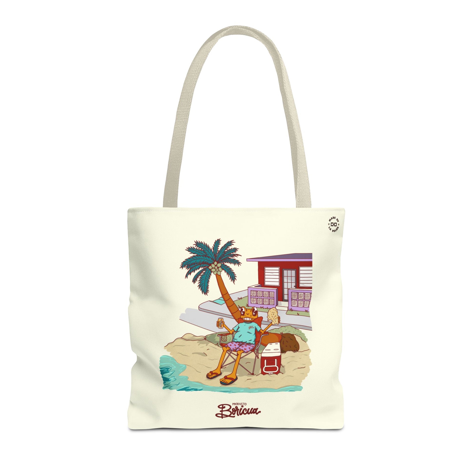 Concho en la playa de PR - Bandera de Puerto Rico Tote Bag Negro