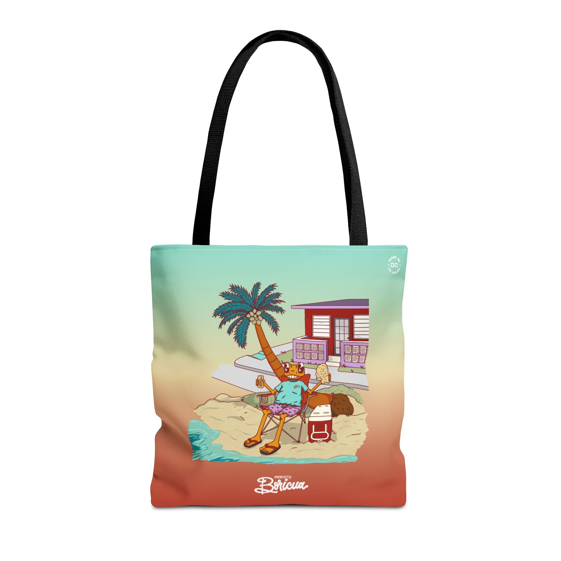 Concho en la playa en PR Tote Bag - Boricua (Gradiente)