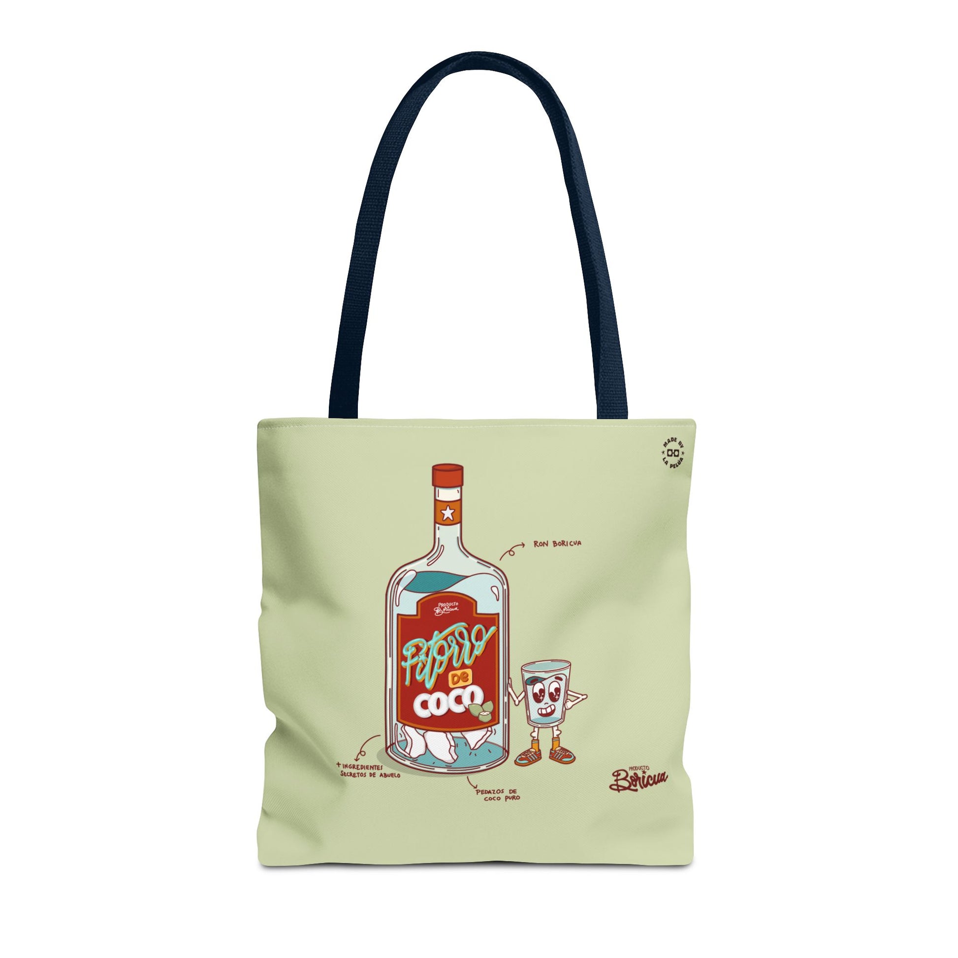 Pitorro de Coco - Boricua - Tote Bag Verde
