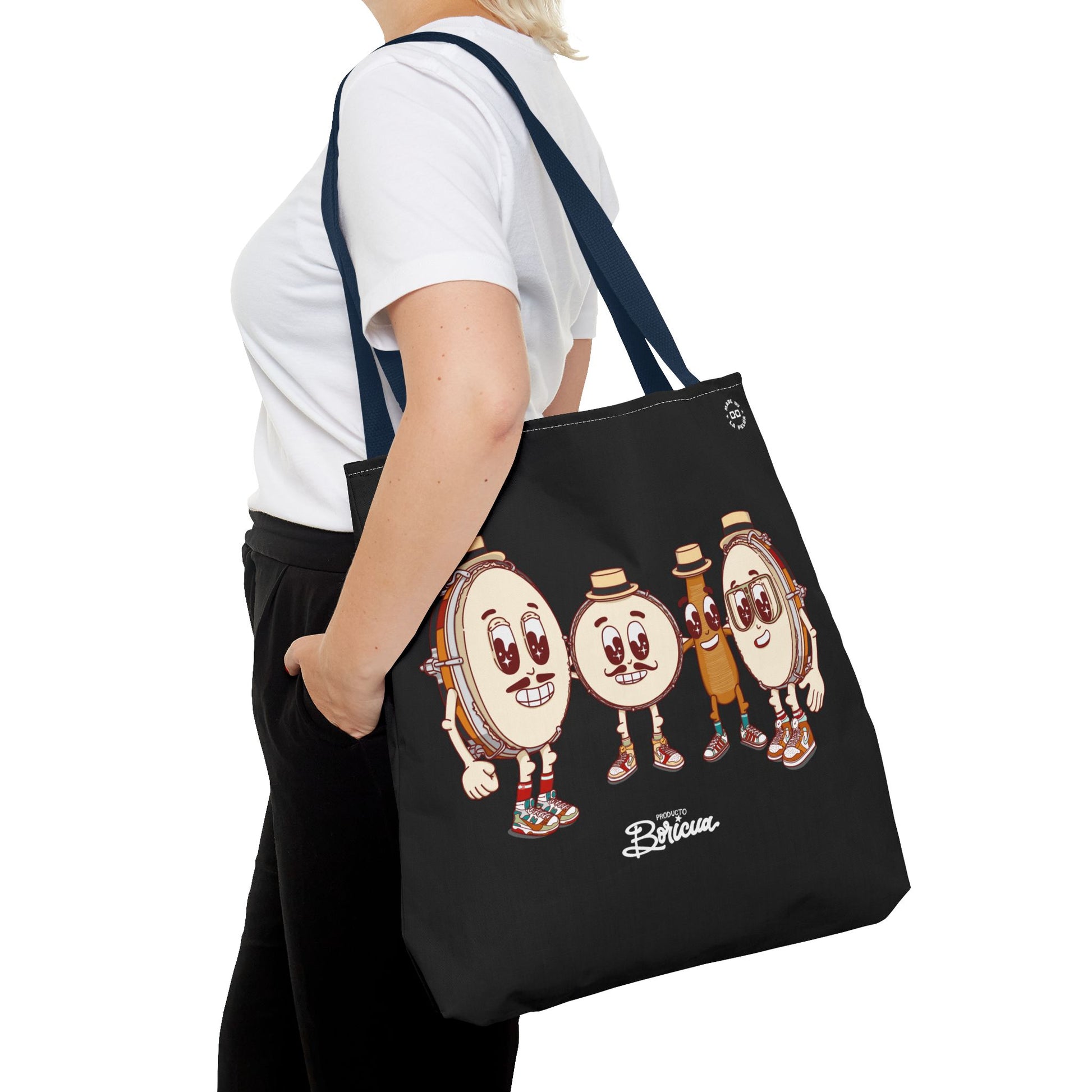 Cafe con Ron Tote Bag - Boricua (Negro)