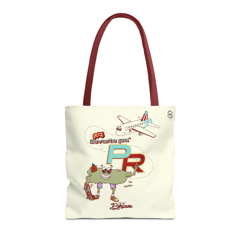 Voy a llevarte para PR Tote Bag - Bandera de Puerto Rico (Crema)