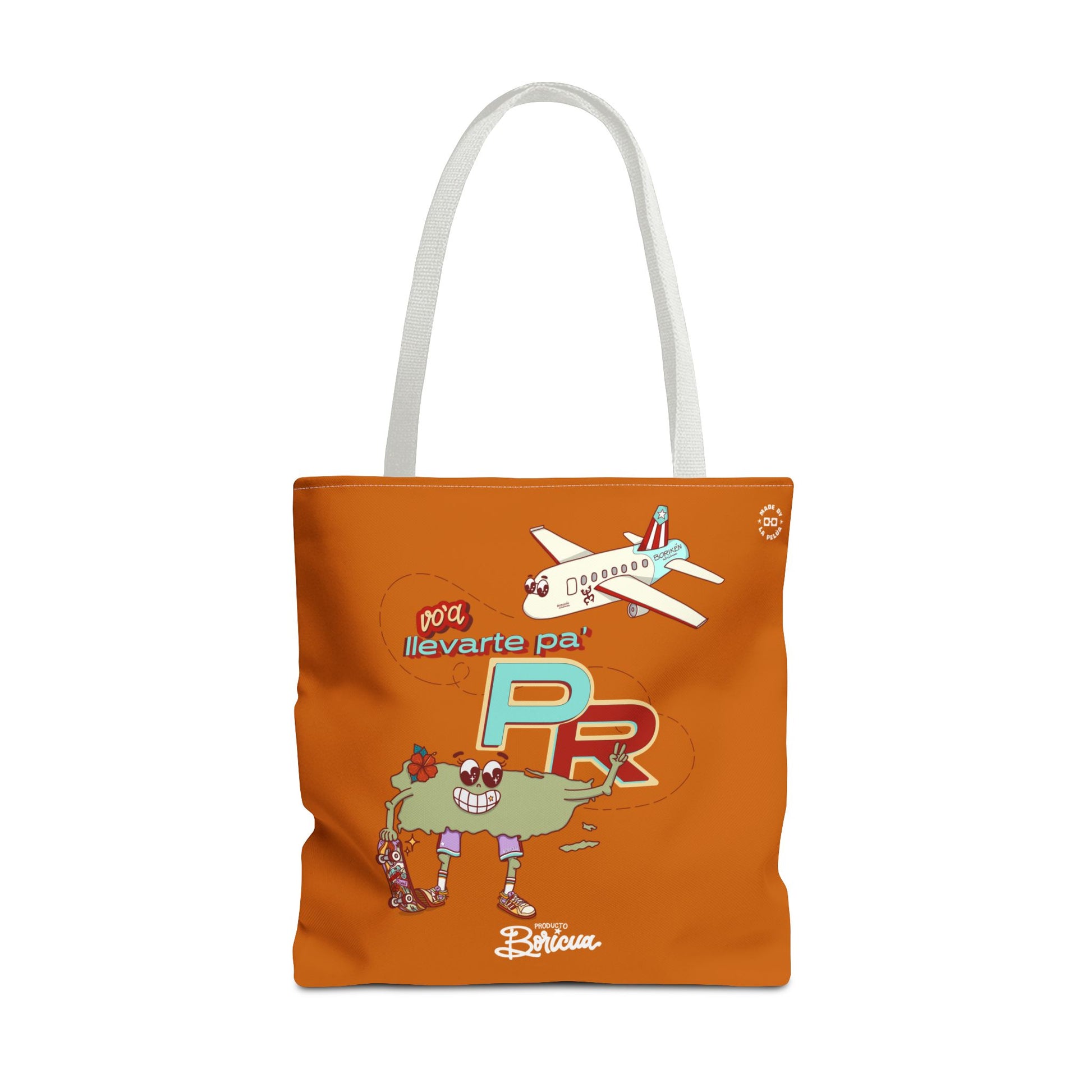 Voy a llevarte para PR Tote Bag - Bandera Puerto Rico (Anaranjado)