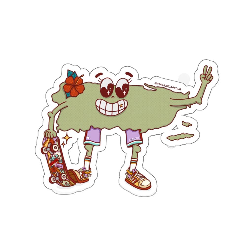 Puerto Rico Cartoon - Die-Cut Sticker, Puerto Rico