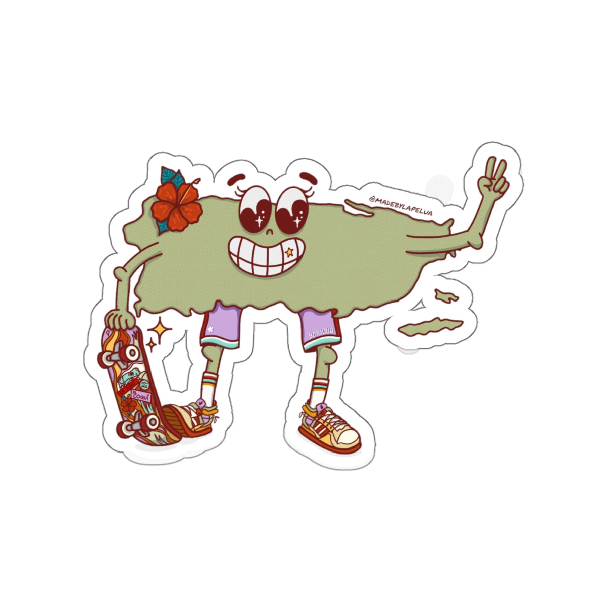 Puerto Rico Cartoon - Die-Cut Sticker, Puerto Rico