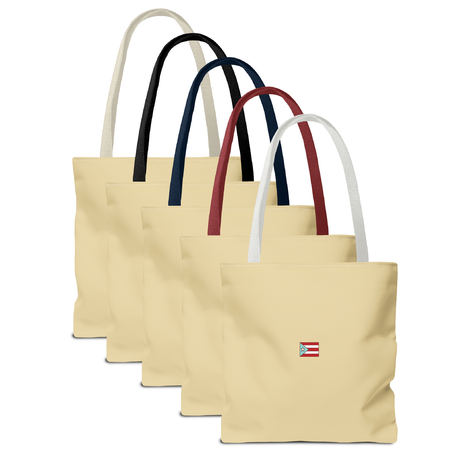 Voy a llevarte para PR Tote Bag - Bandera Puerto Rico (Khaki)