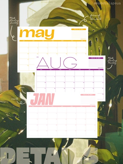 2026 Funky Calendar - Tabloid Size (Digital)