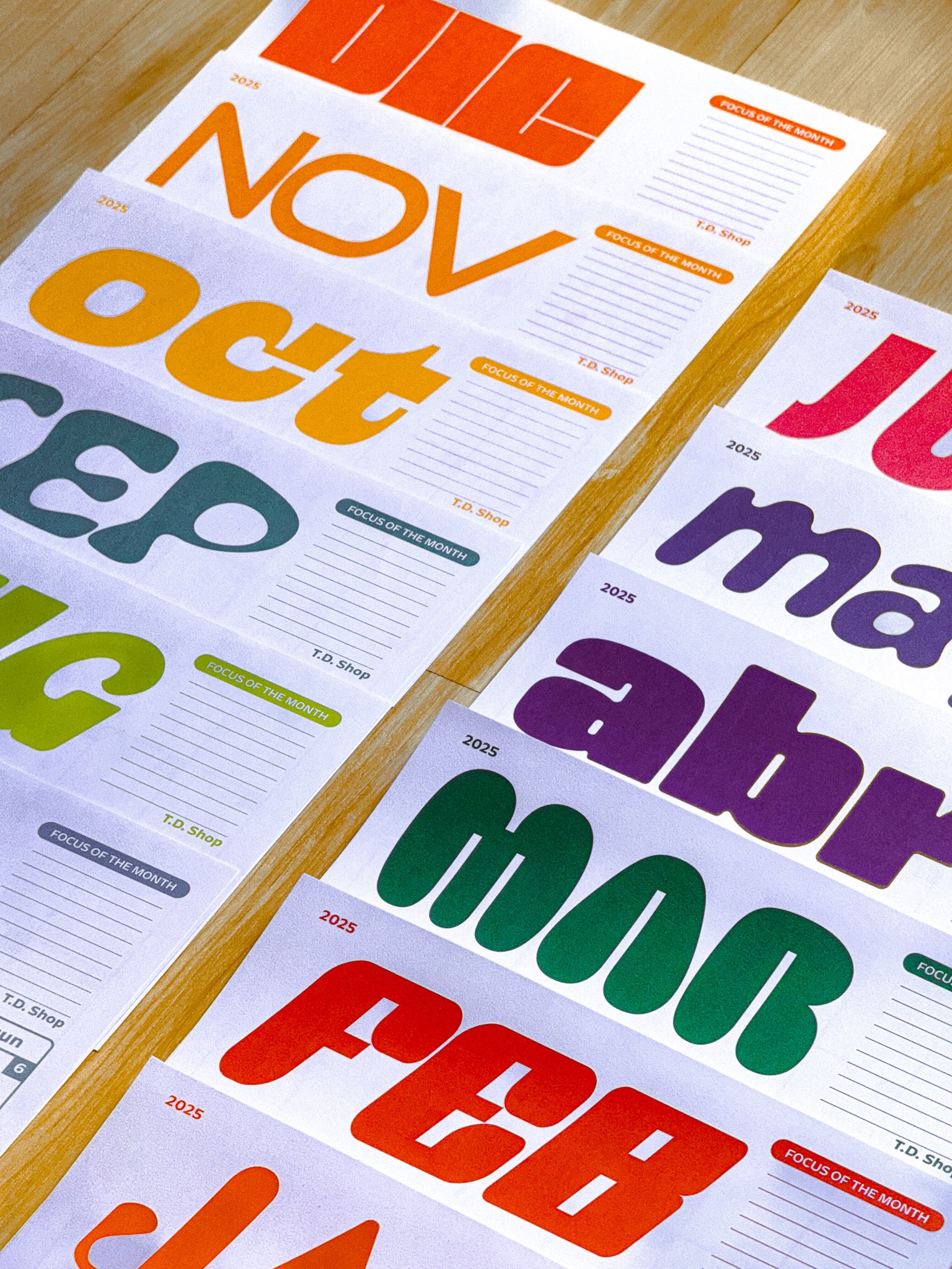 Funky 2025 Monthly Calendar (Dated)