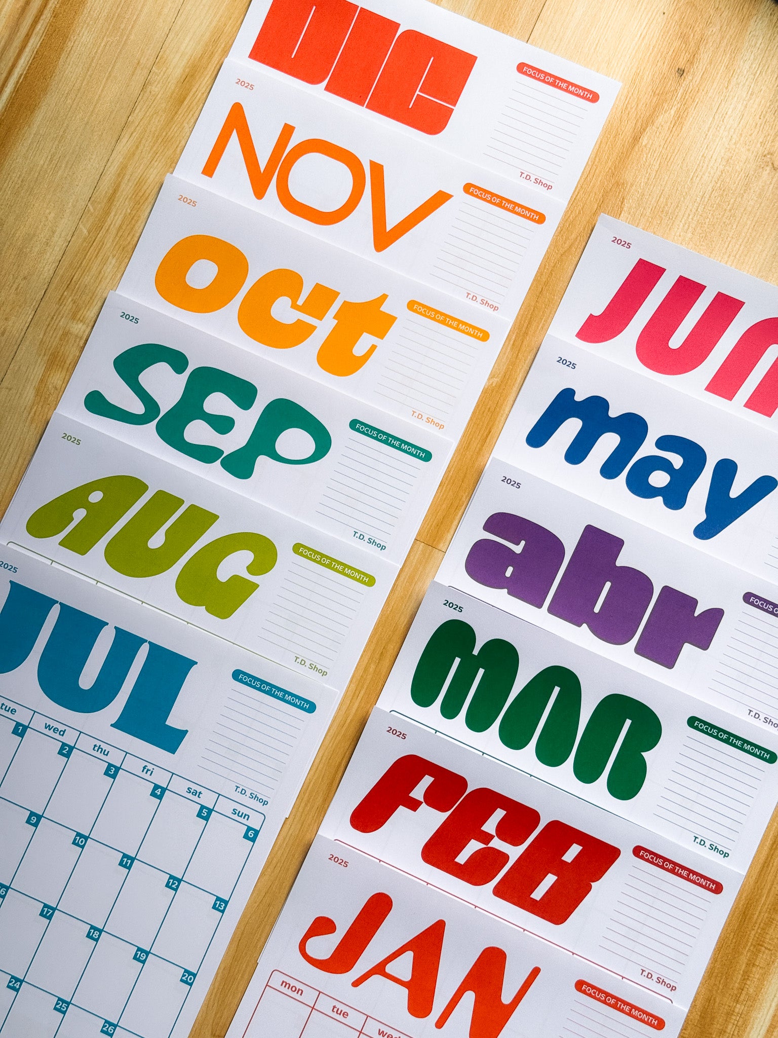 Funky 2025 Monthly Calendar (Dated)