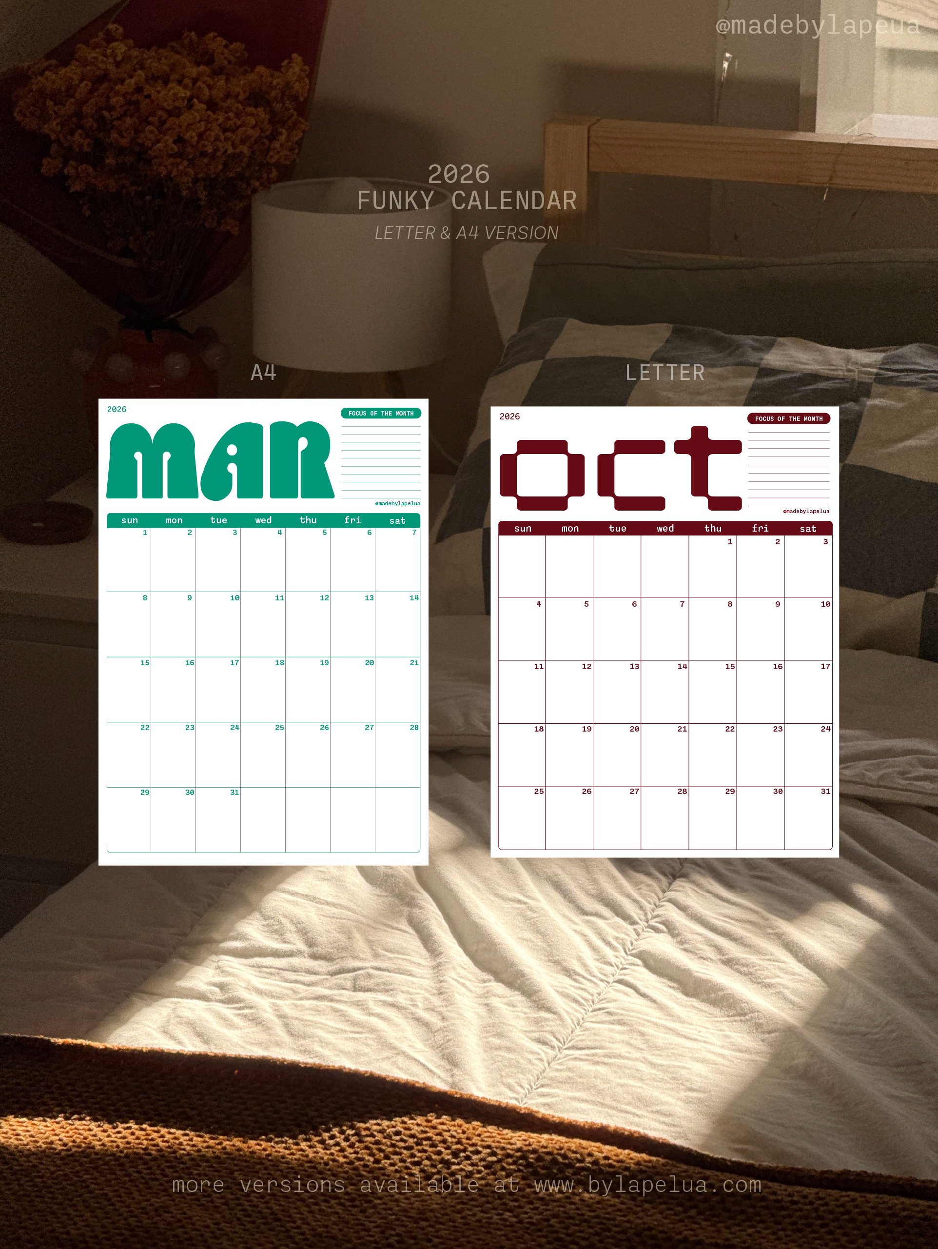 2026 Funky Calendar - Tabloid Size (Digital)