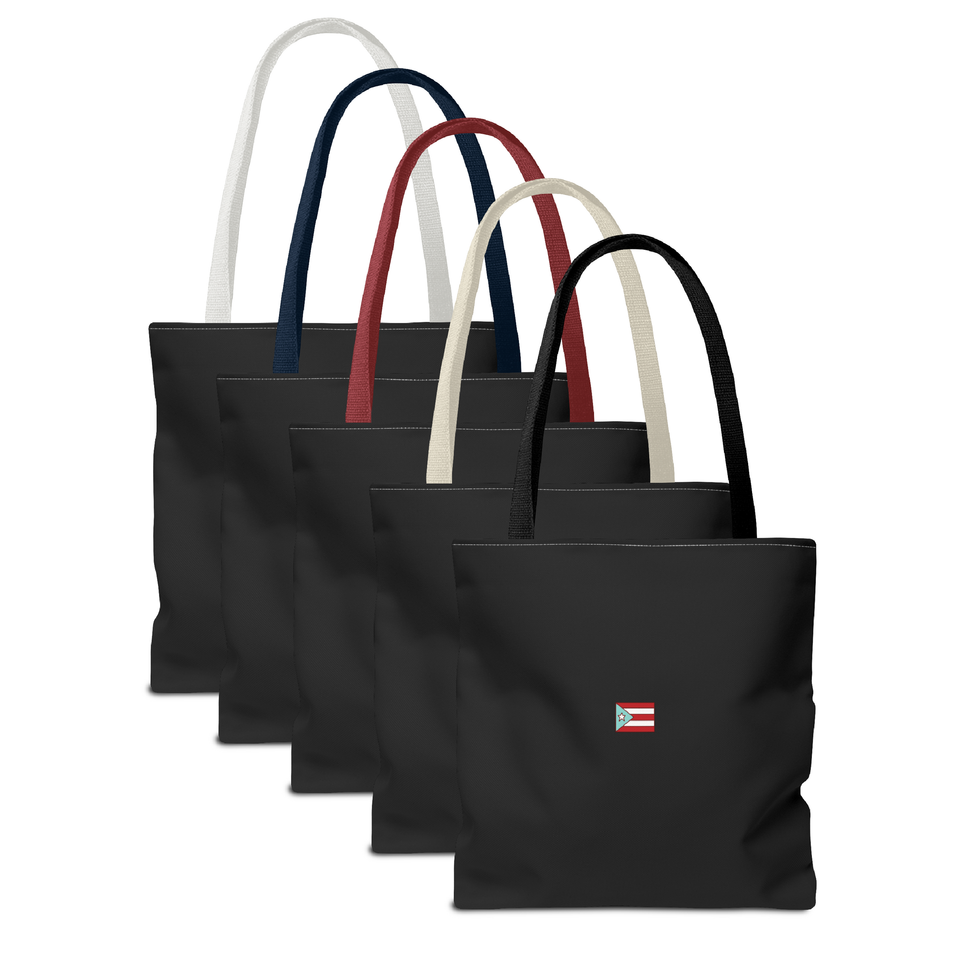 BB en La Mudanza Tote Bag - Bandera de Puerto Rico (Negro)