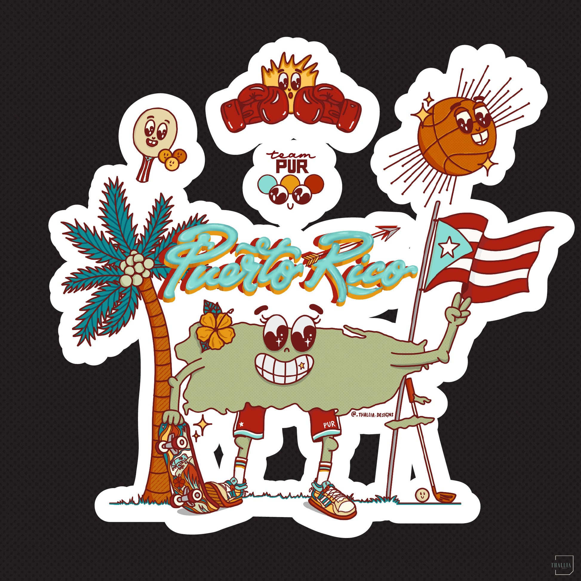 Sticker Puerto Rico - Juegos Atléticos 2024